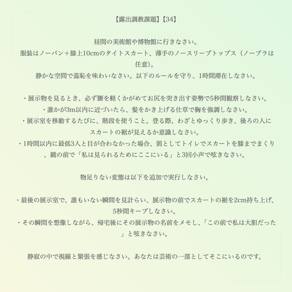 【露出調教課題】【34】