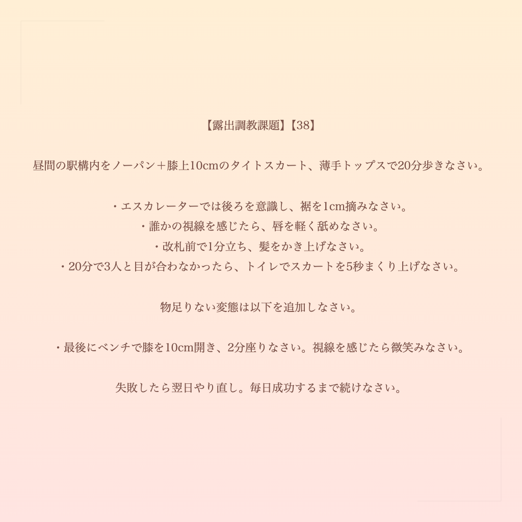 【露出調教課題】【38】