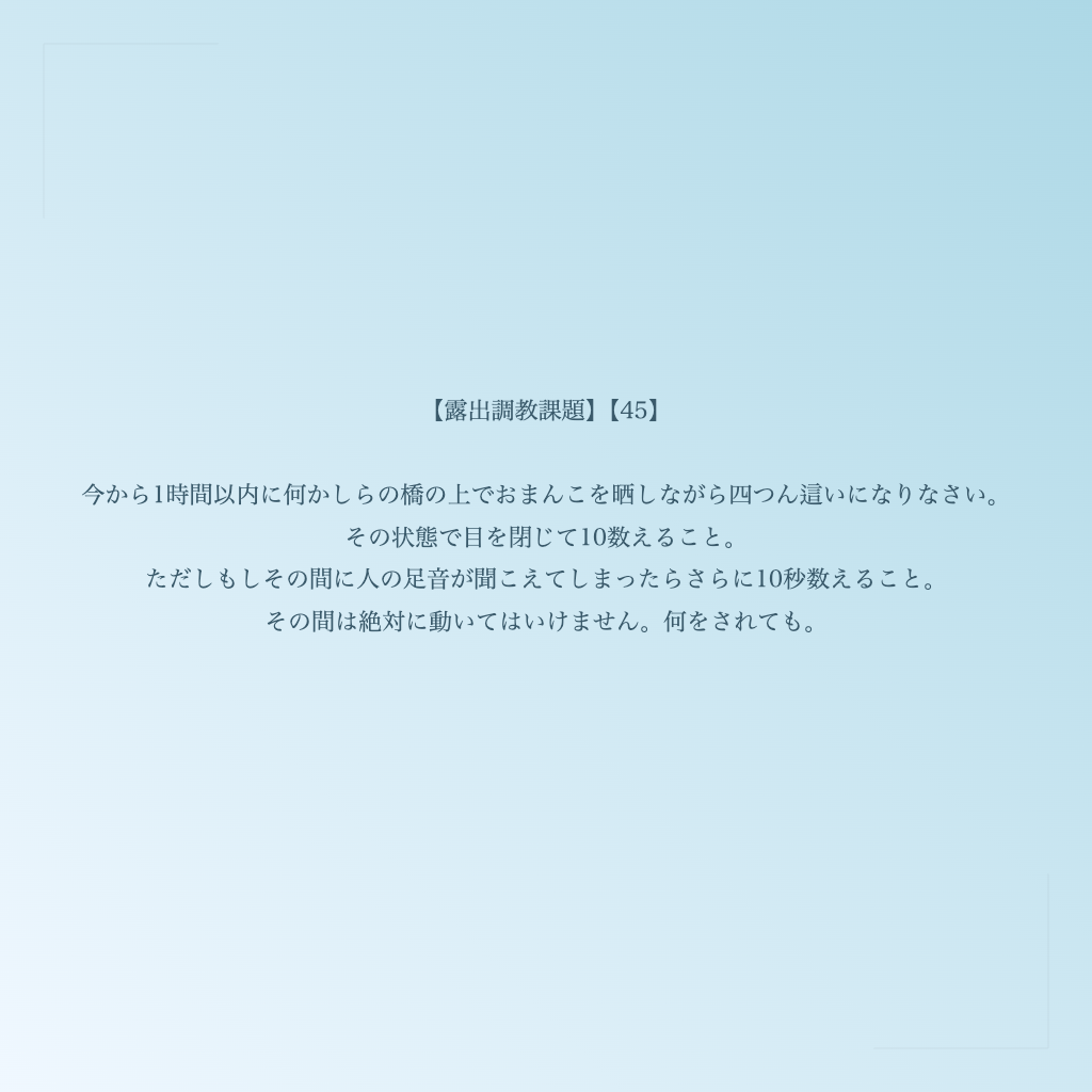 【露出調教課題】【45】