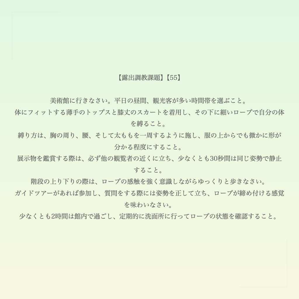 【露出調教課題】【55】