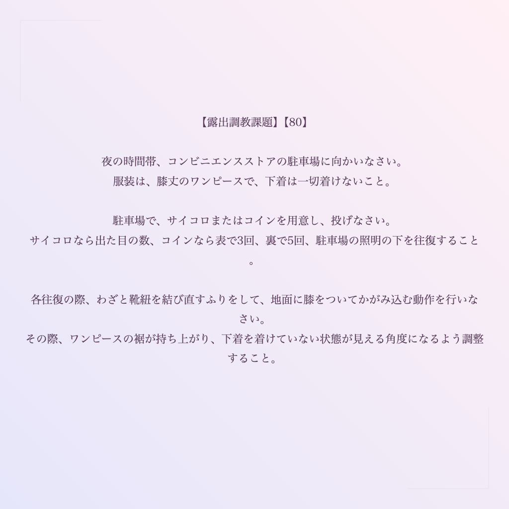 【露出調教課題】【80】