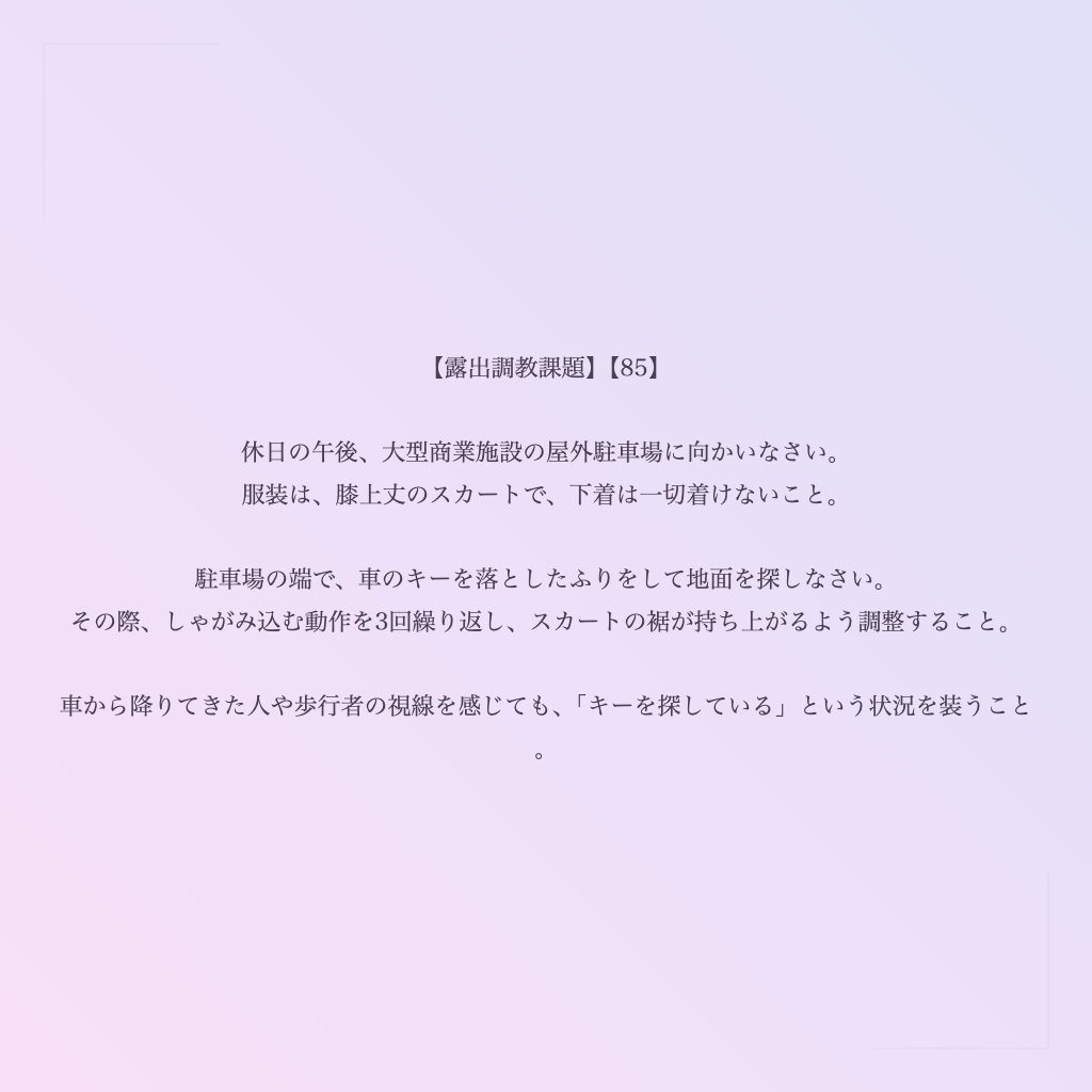 【露出調教課題】【85】