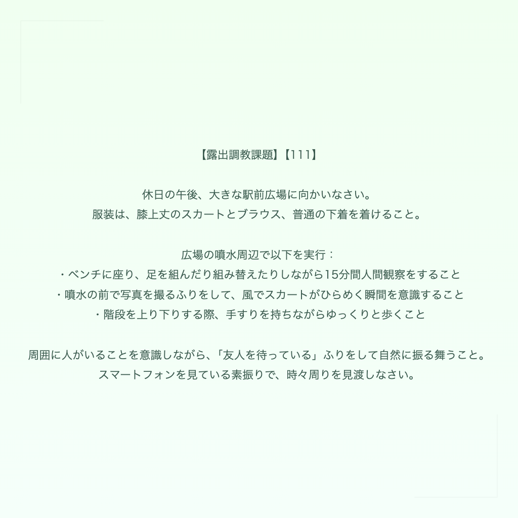 【露出調教課題】【111】