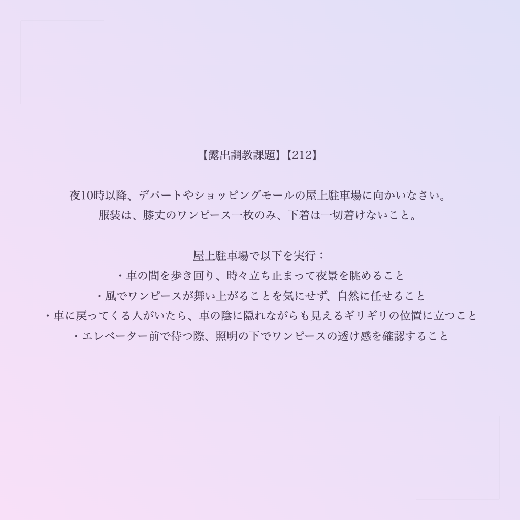 【露出調教課題】【212】