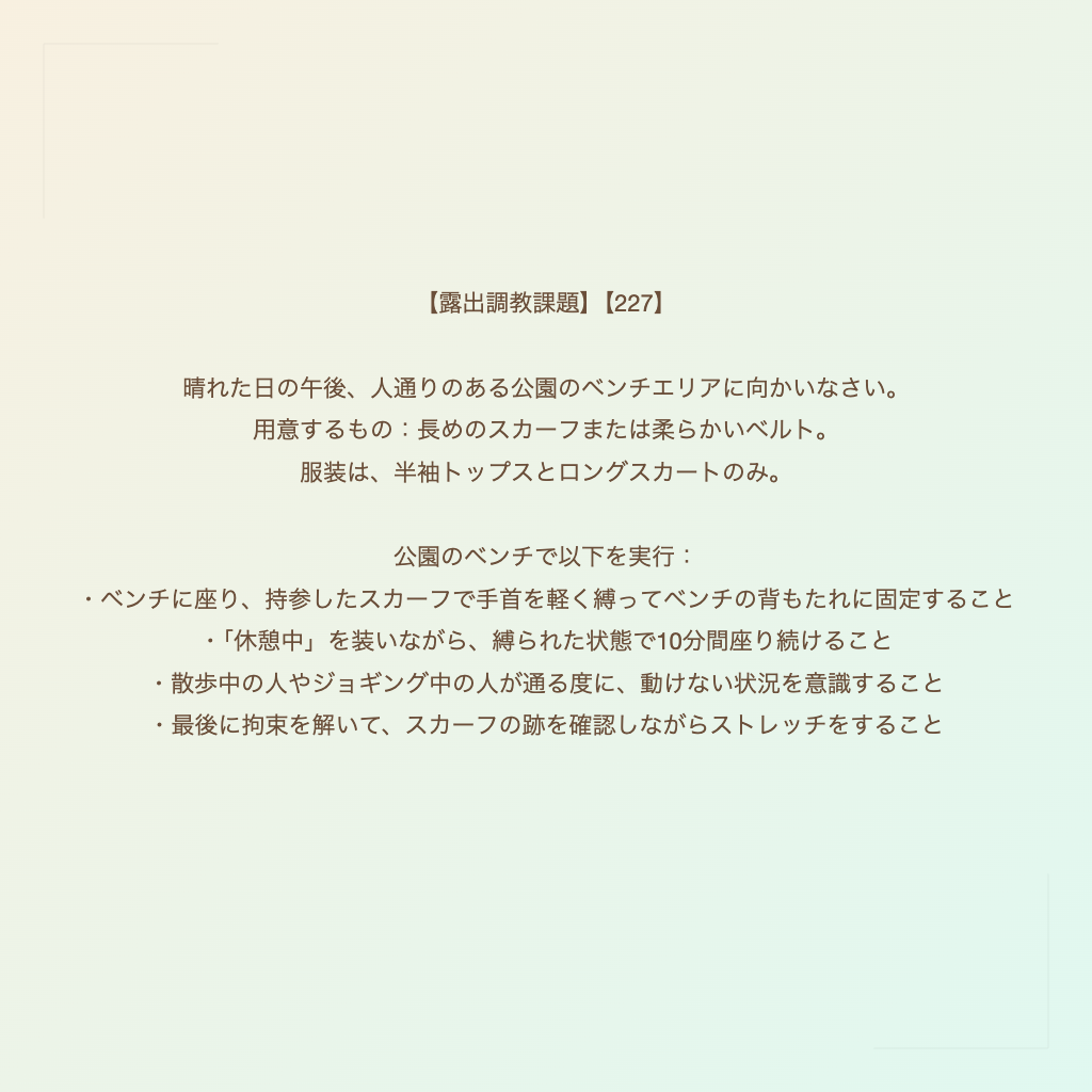 【露出調教課題】【227】