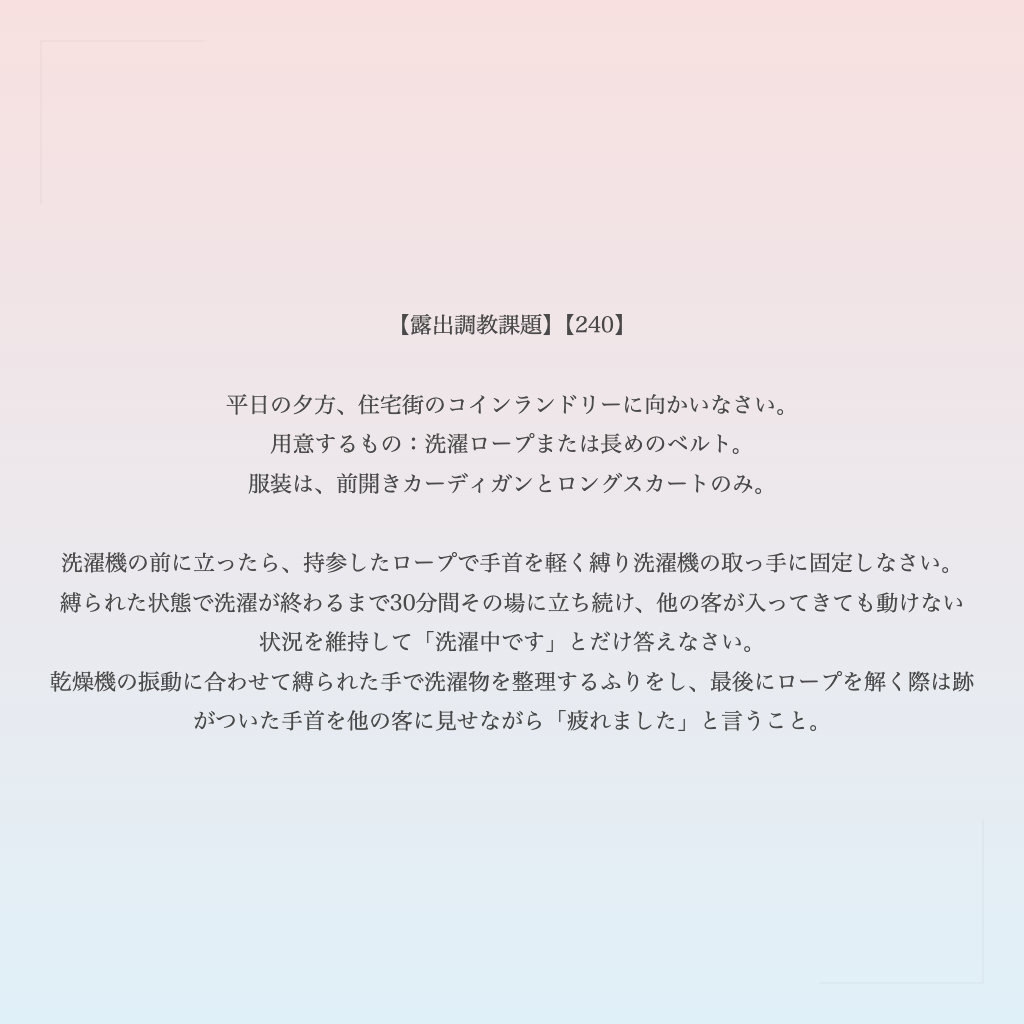 【露出調教課題】【240】