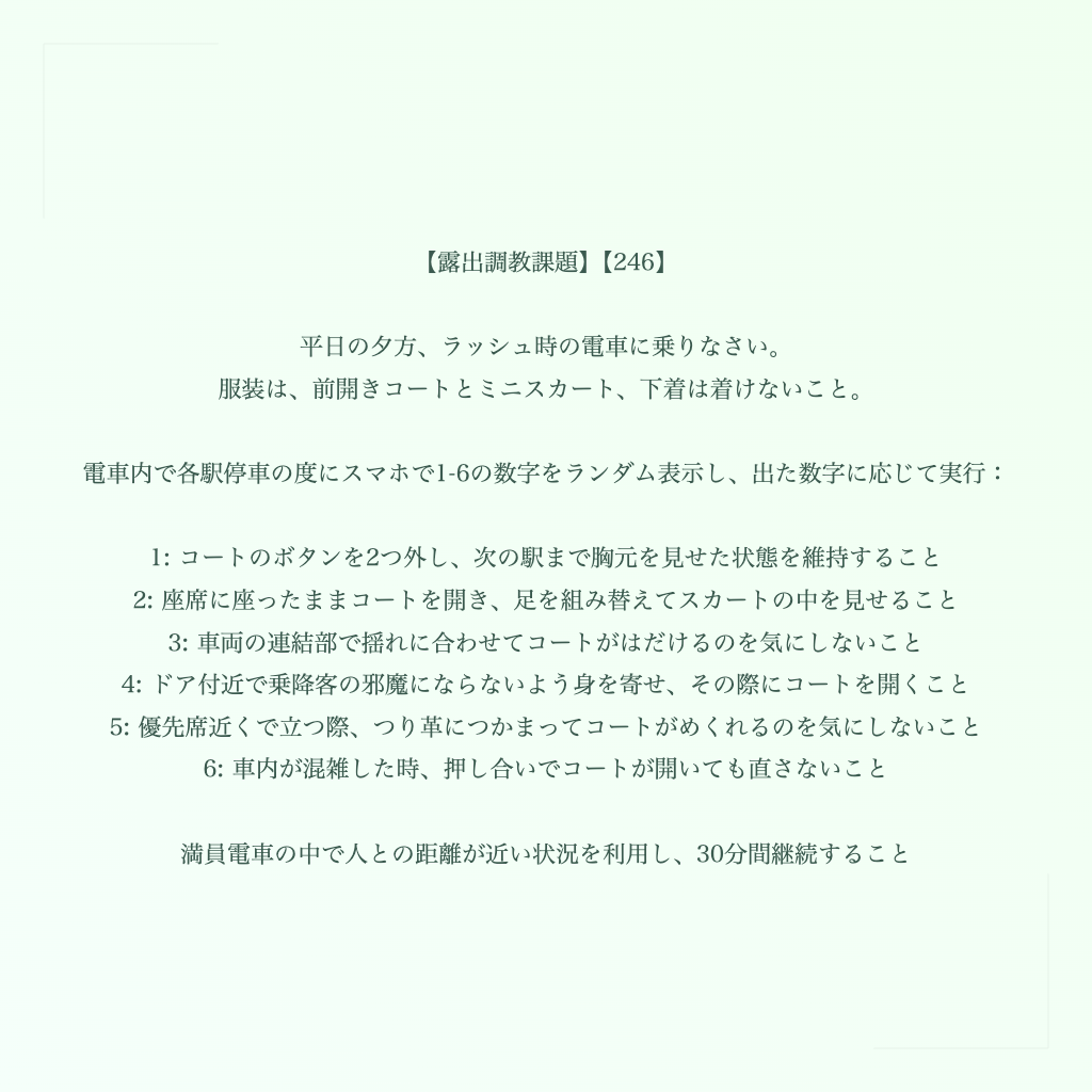 【露出調教課題】【246】