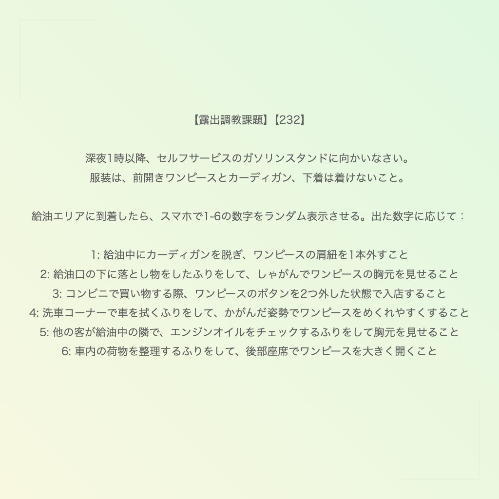 【露出調教課題】【232】