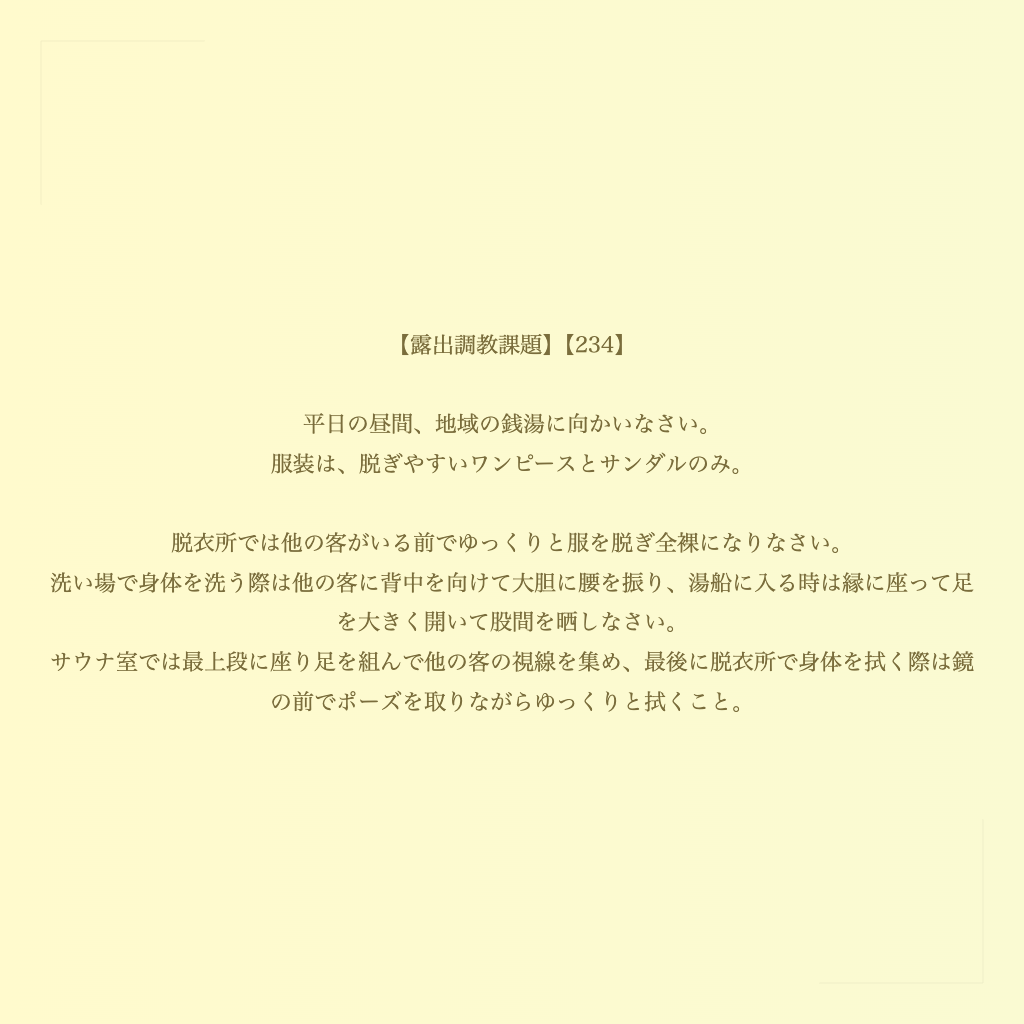 【露出調教課題】【234】