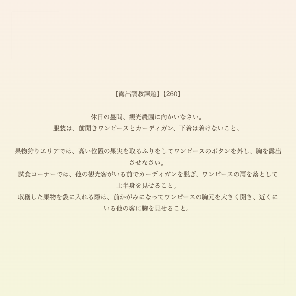 【露出調教課題】【260】