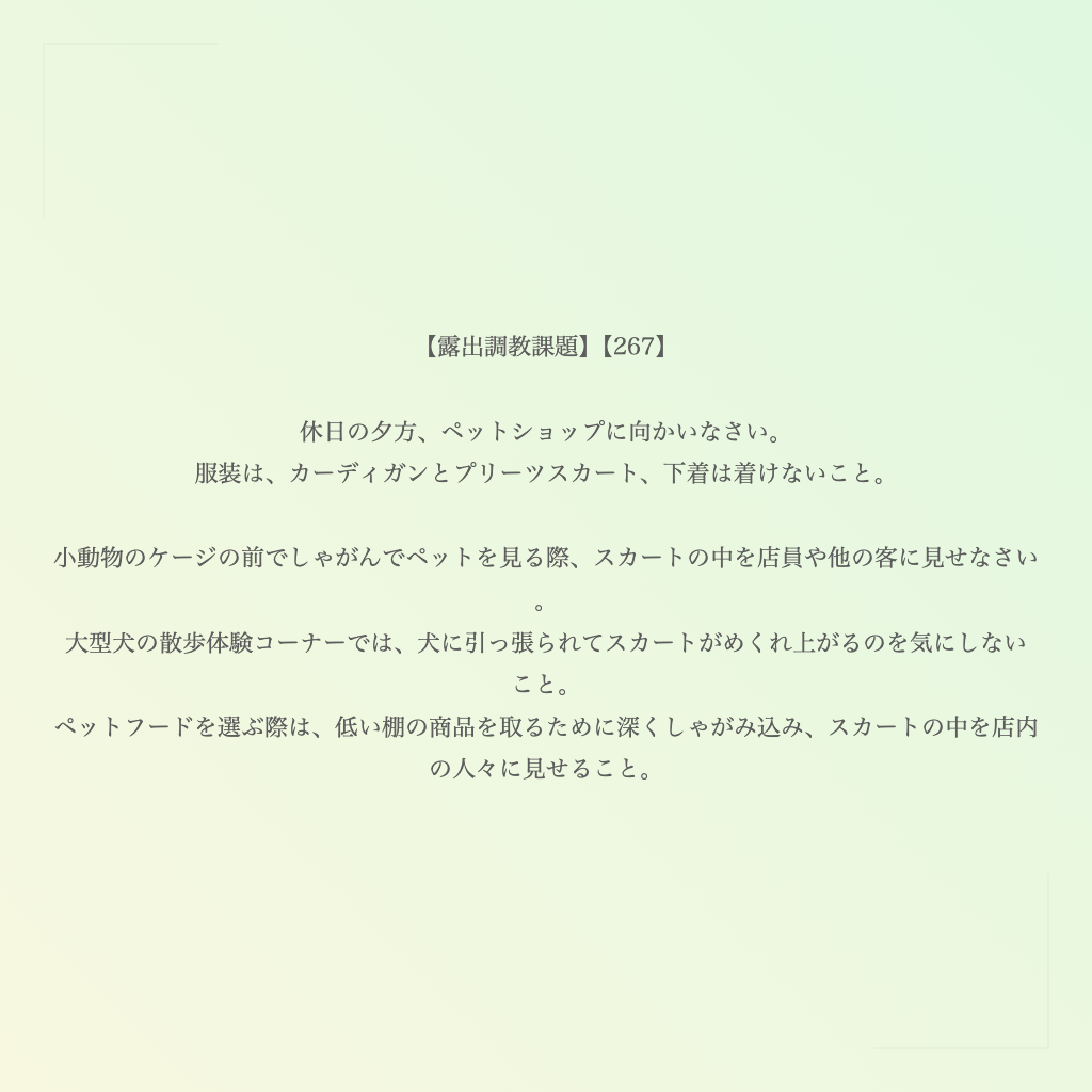 【露出調教課題】【267】